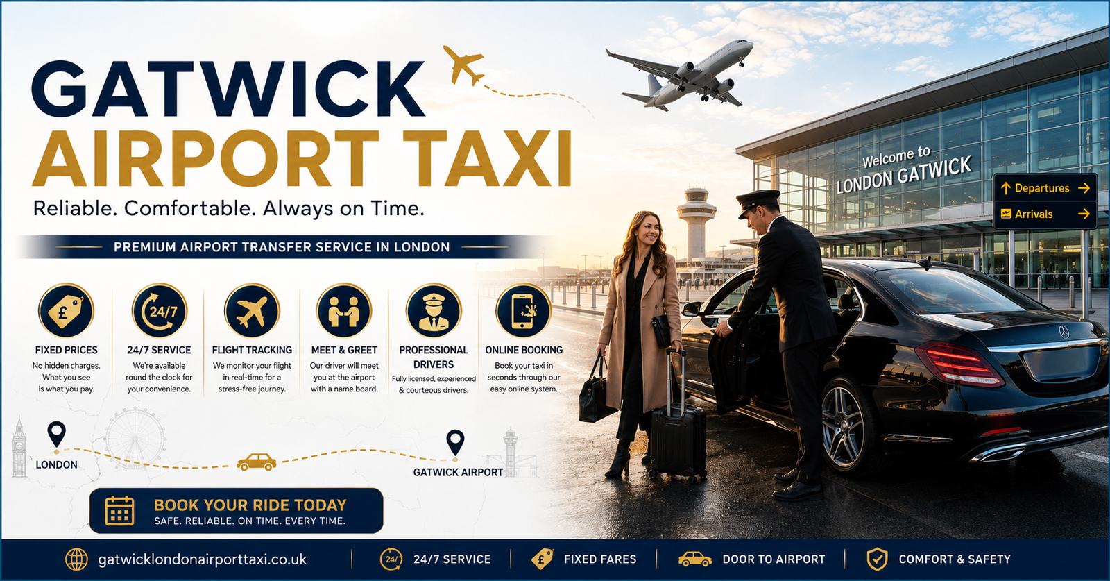 Taxi From London to Gatwick for Stress-Free Trips