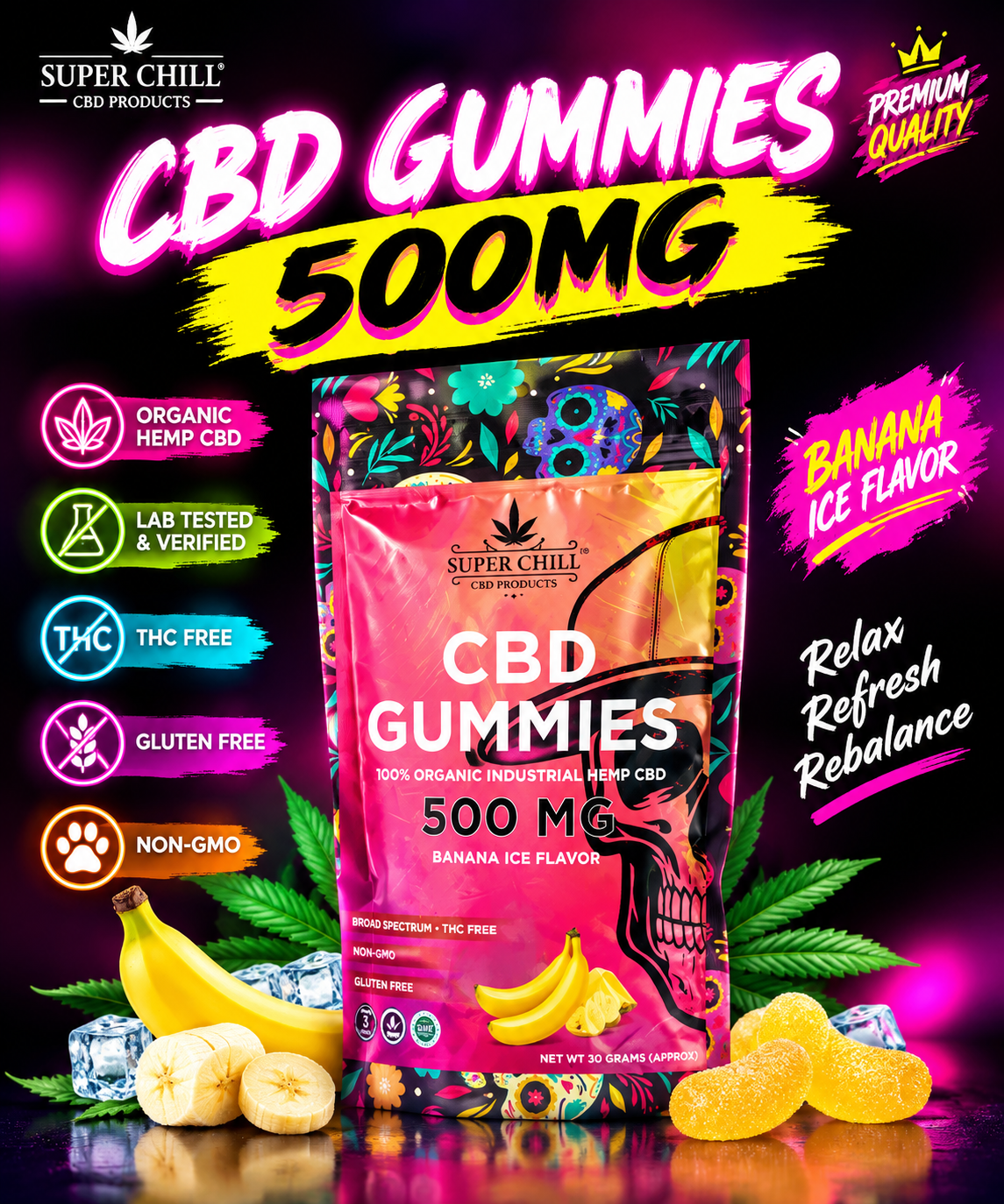 SuperChill CBD Gummies 500MG – Convenient CBD Gummies for Your Routine