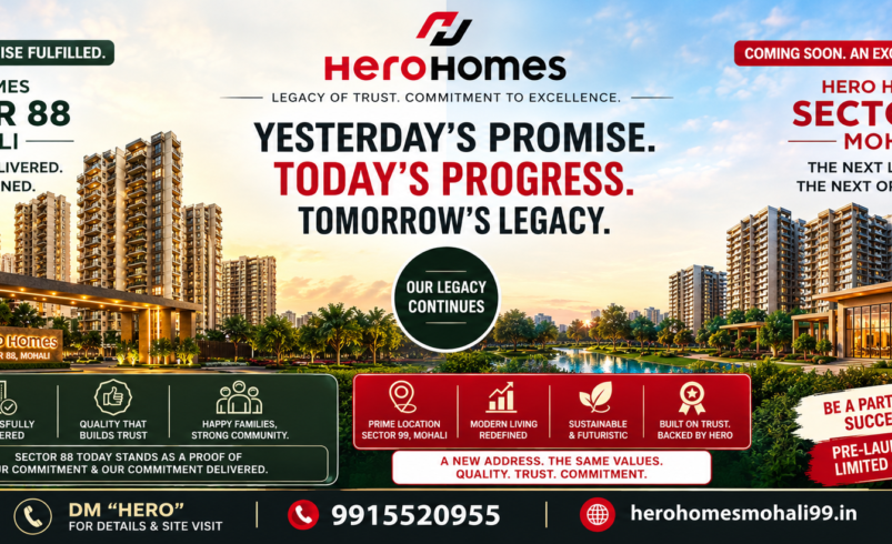 Hero Homes Sector 99 Mohali: The Next Landmark for Modern Living
